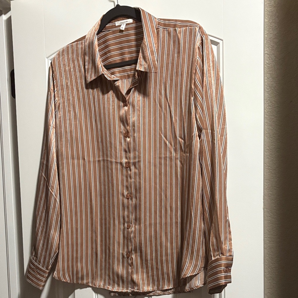 Striped Brown women's striped  Shirt